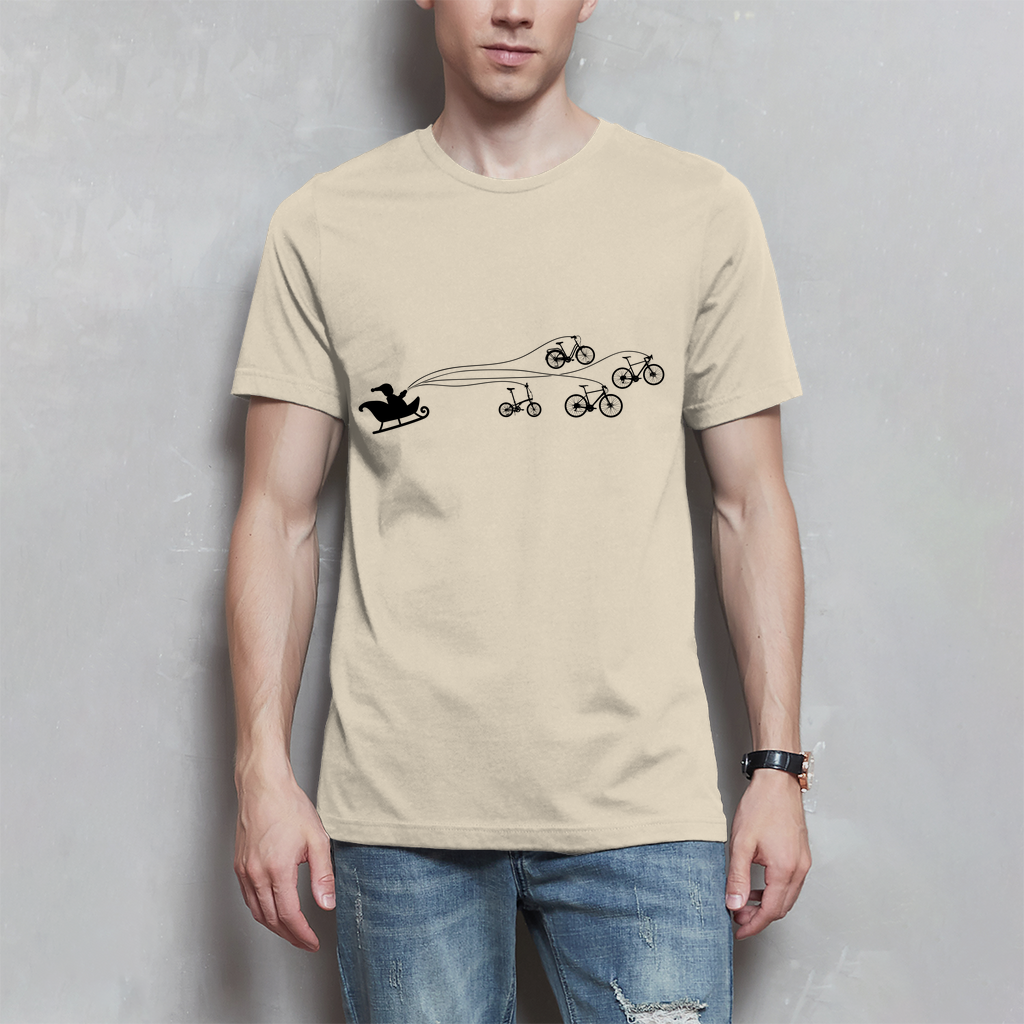 Santa Claus gezogen von Fahrräder