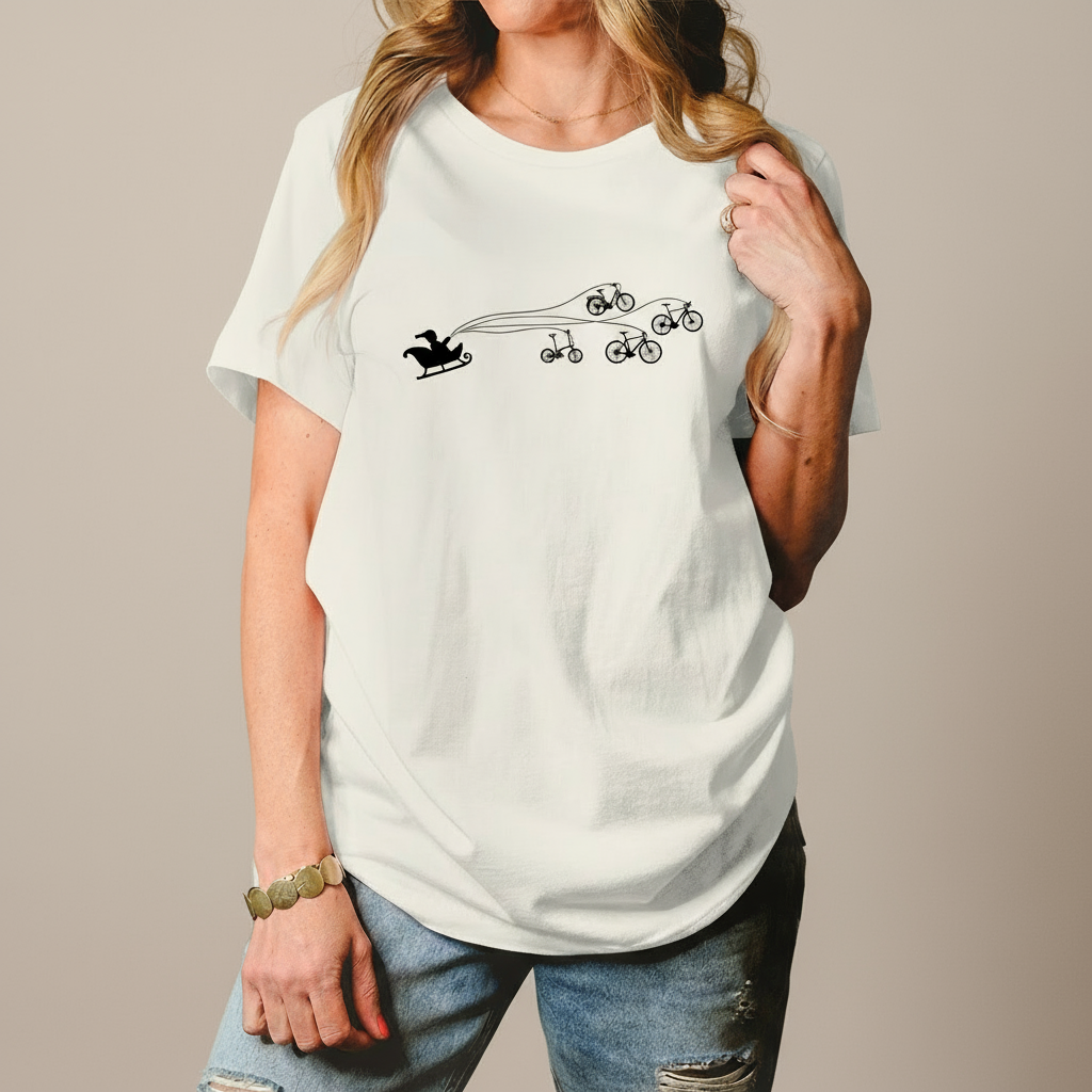 Santa Claus auf Schlitten Damen T-Shirt