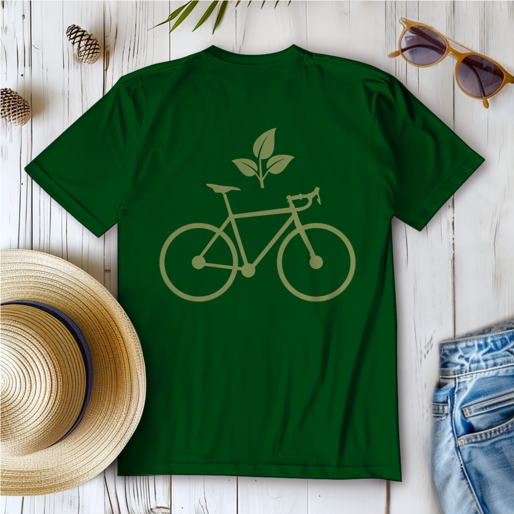 Fahrrad mit Blatt / Natur Frauen T-Shirt