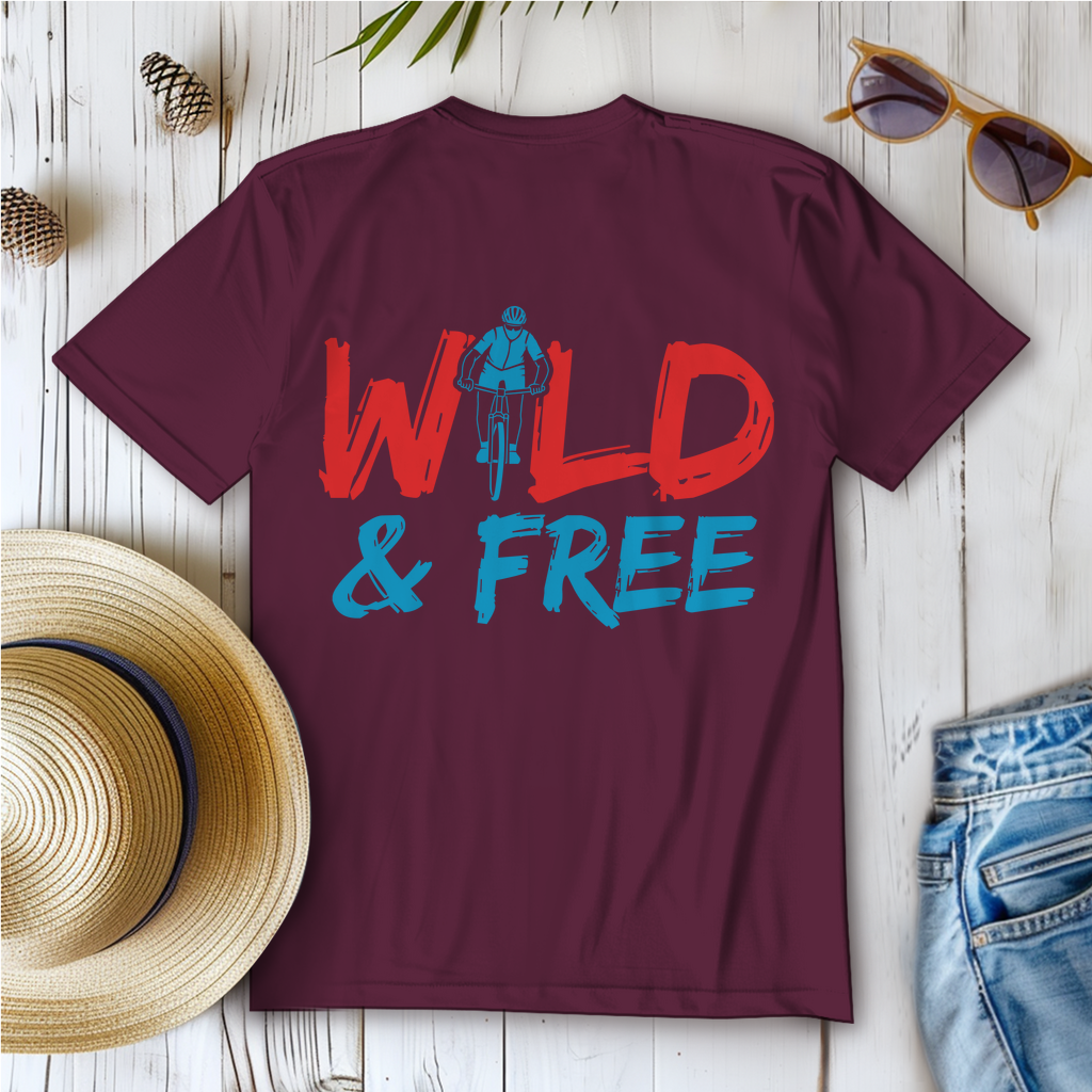 Wild and Free das Abenteuer für Radfahrer Frauen Shirt
