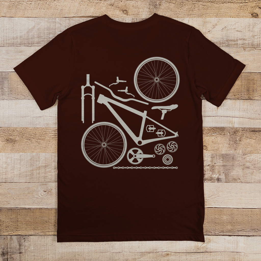 Fahrrad in Einzelteile zerlegt / T-Shirt