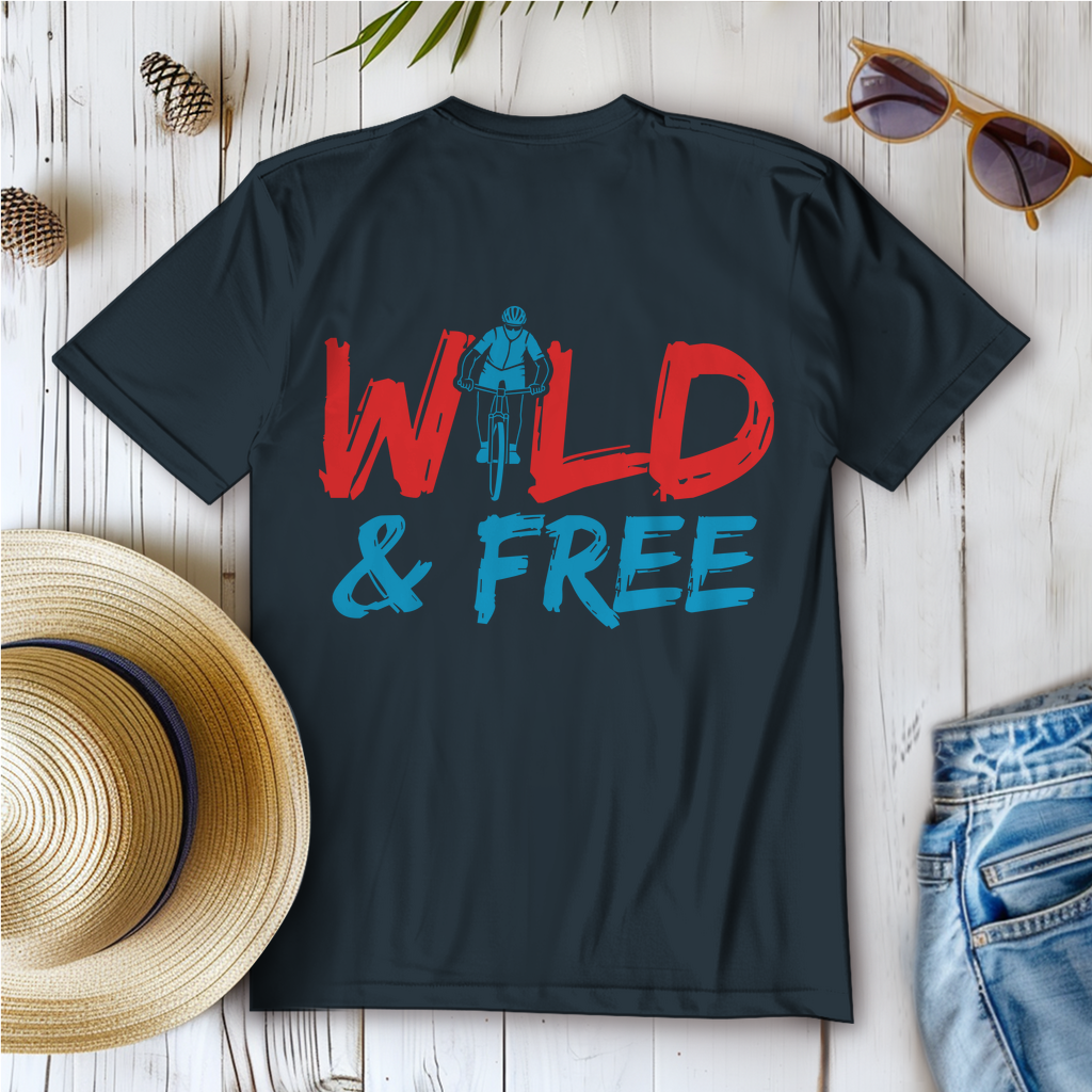 Wild and Free das Abenteuer für Radfahrer Frauen Shirt