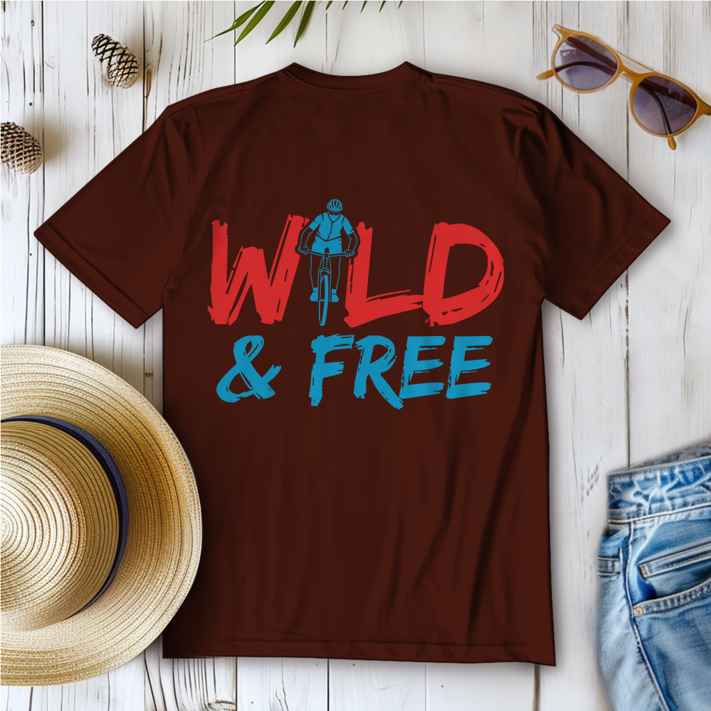 Wild and Free das Abenteuer für Radfahrer Frauen Shirt