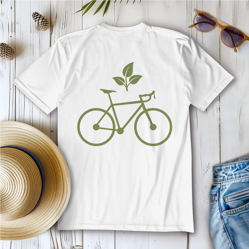 Fahrrad mit Blatt / Natur Frauen T-Shirt