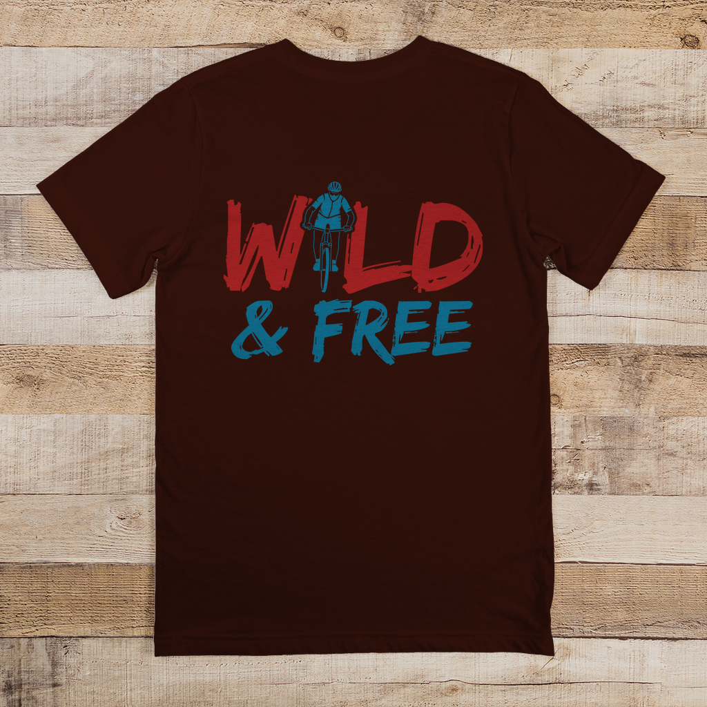 Wild and Free das Abenteuer für Radfahrer / T-Shirt