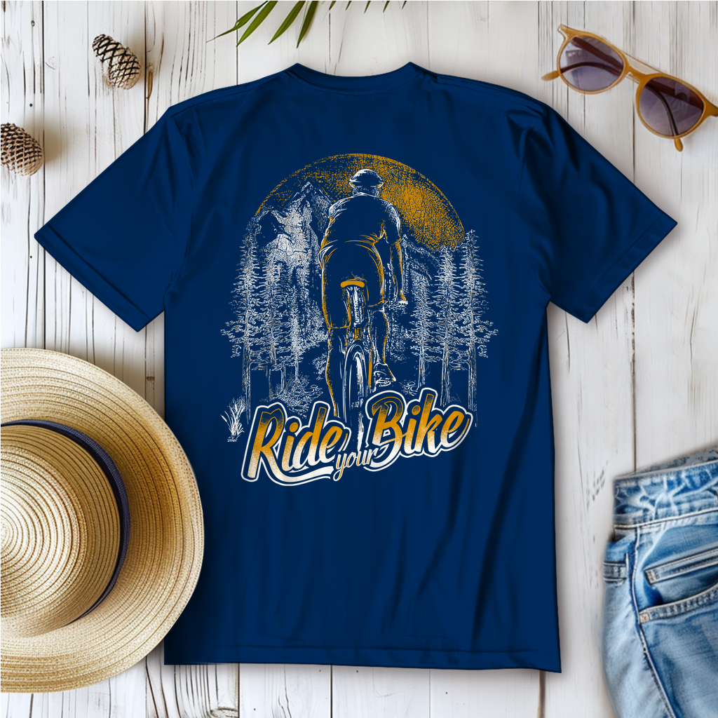 Ride Your Bike / Fahrradfahrer im Wald, Abenteuer Frauen T-Shirt