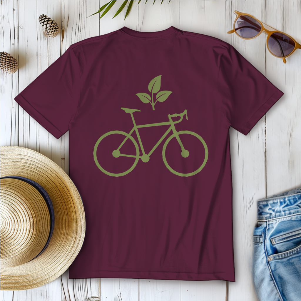 Fahrrad mit Blatt / Natur Frauen T-Shirt