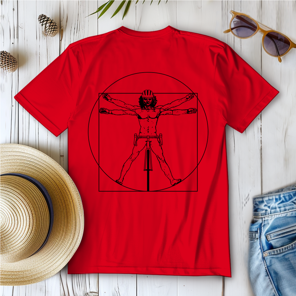 Leonardo Da Vinci - Vitruvian Fahrradfahrer / Lustiges Motiv, Frauen Shirt