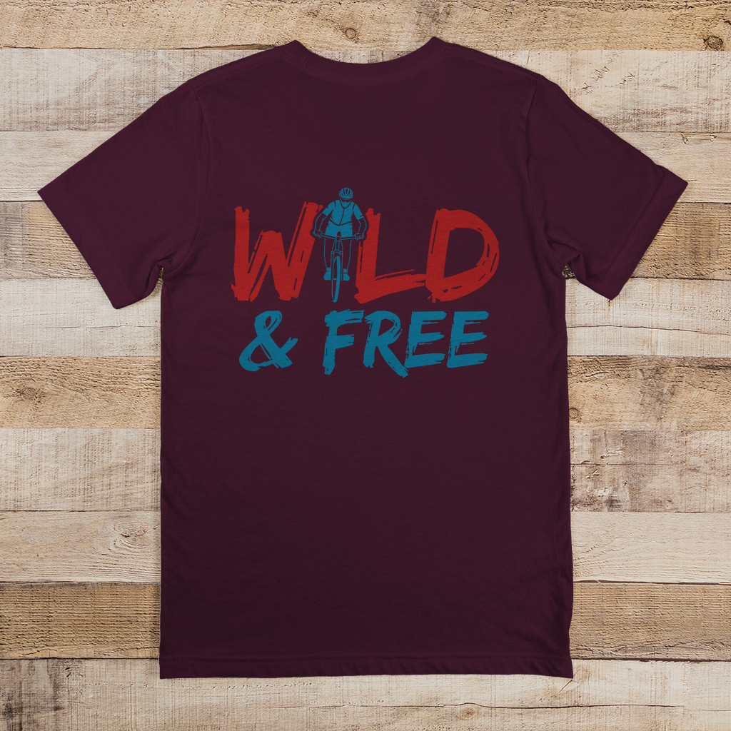 Wild and Free das Abenteuer für Radfahrer / T-Shirt