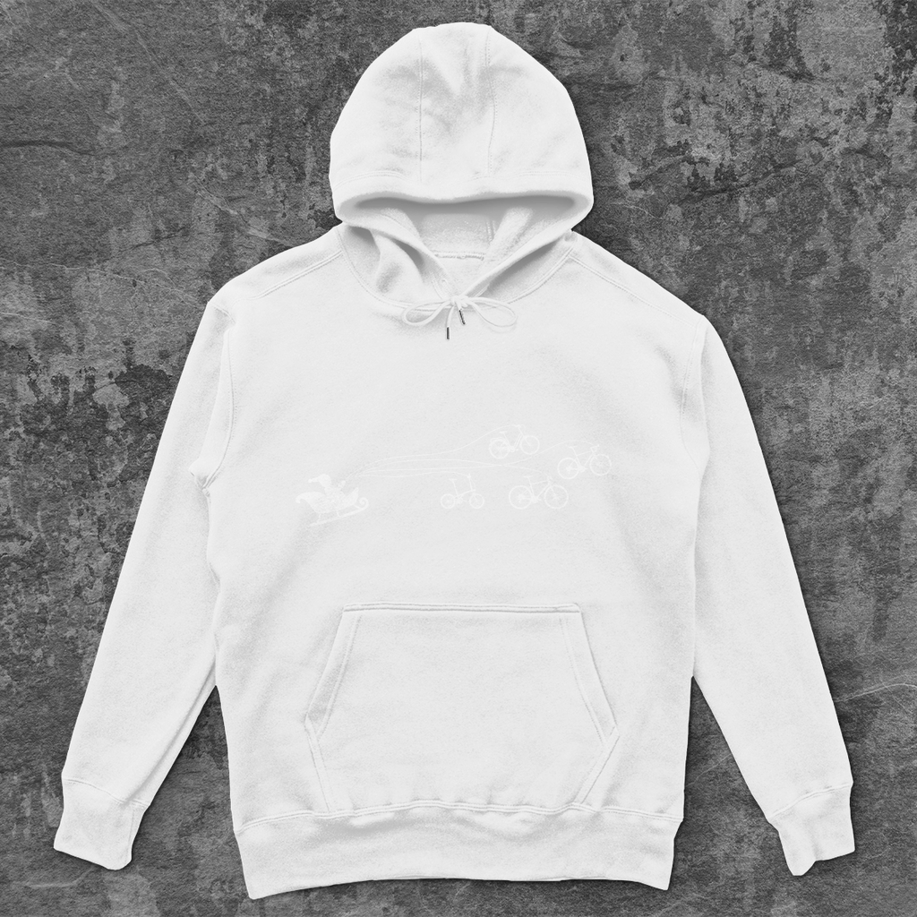 Santa Claus gezogen von Fahrräder unisex Hoodie