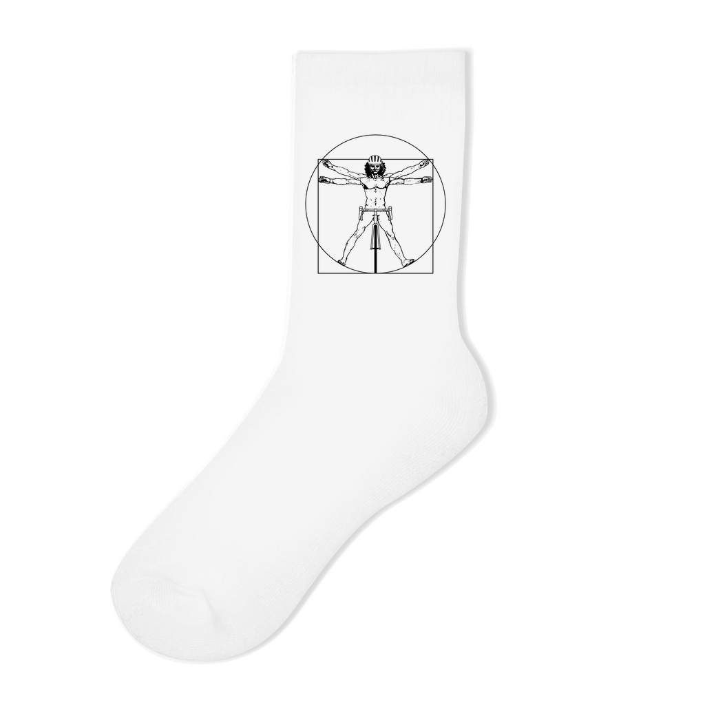 Socken Leonardo Da Vinci - Vitruvian Fahrradfahrer / Lustiges Motiv