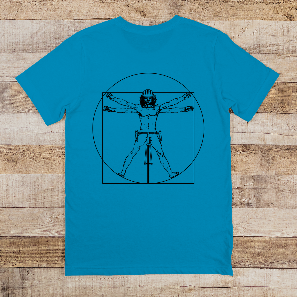 Leonardo Da Vinci - Vitruvian Fahrradfahrer / Lustiges Motiv T-Shirt