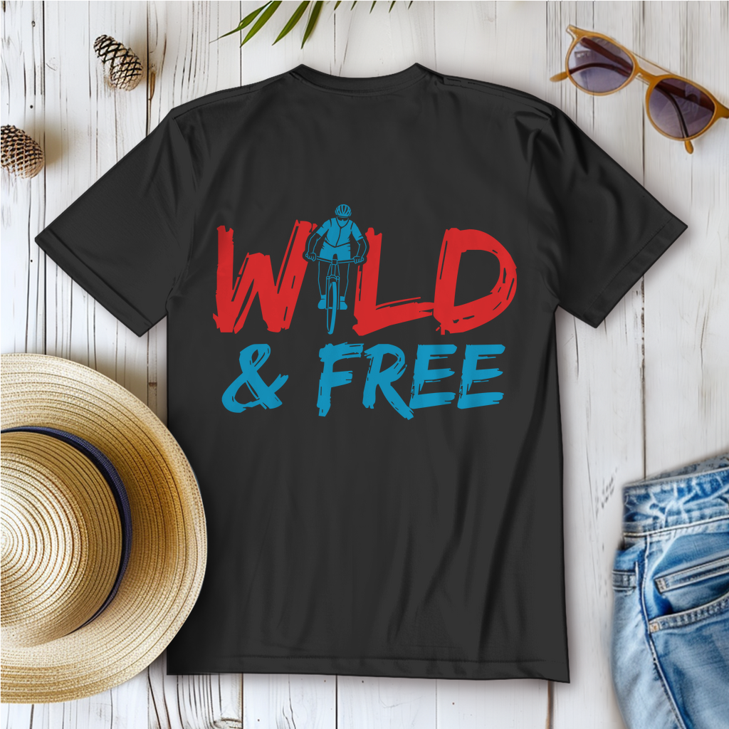 Wild and Free das Abenteuer für Radfahrer Frauen Shirt