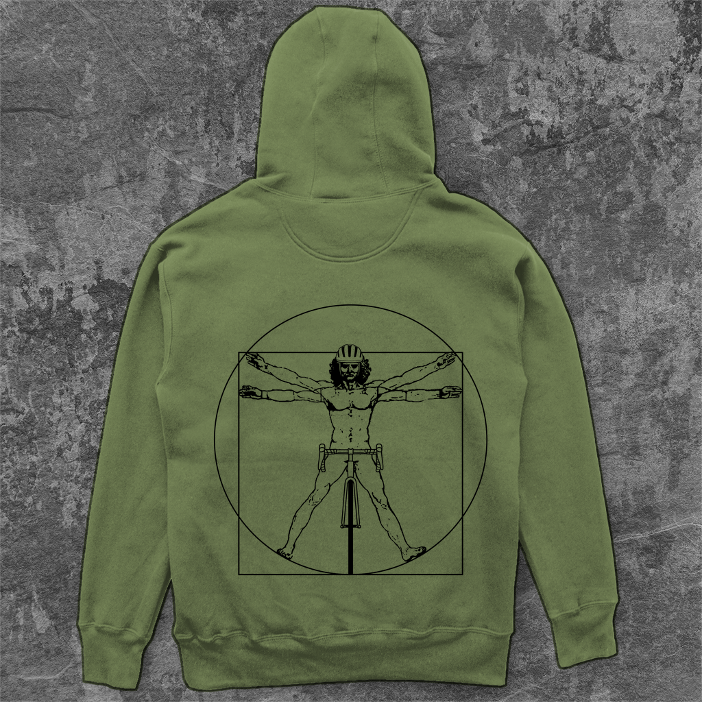 Leonardo Da Vinci - Vitruvian Fahrradfahrer / Lustiges Motiv Unisex Hoodie