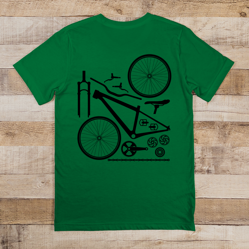 Fahrrad in Einzelteile zerlegt / T-Shirt