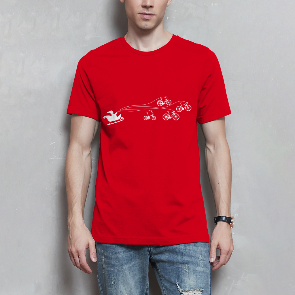 Santa Claus gezogen von Fahrräder