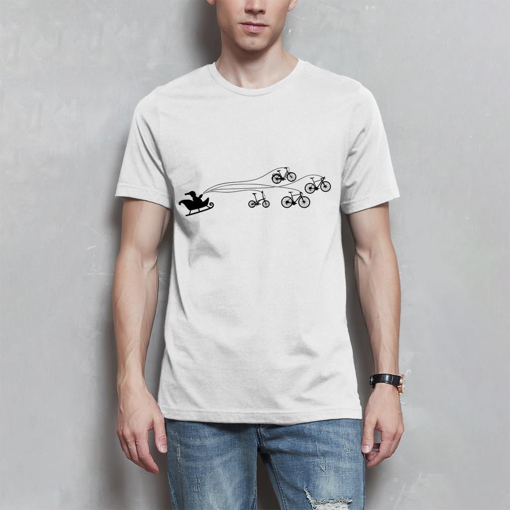 Santa Claus gezogen von Fahrräder