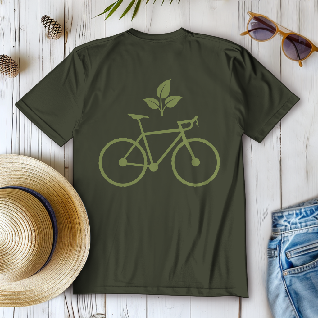 Fahrrad mit Blatt / Natur Frauen T-Shirt
