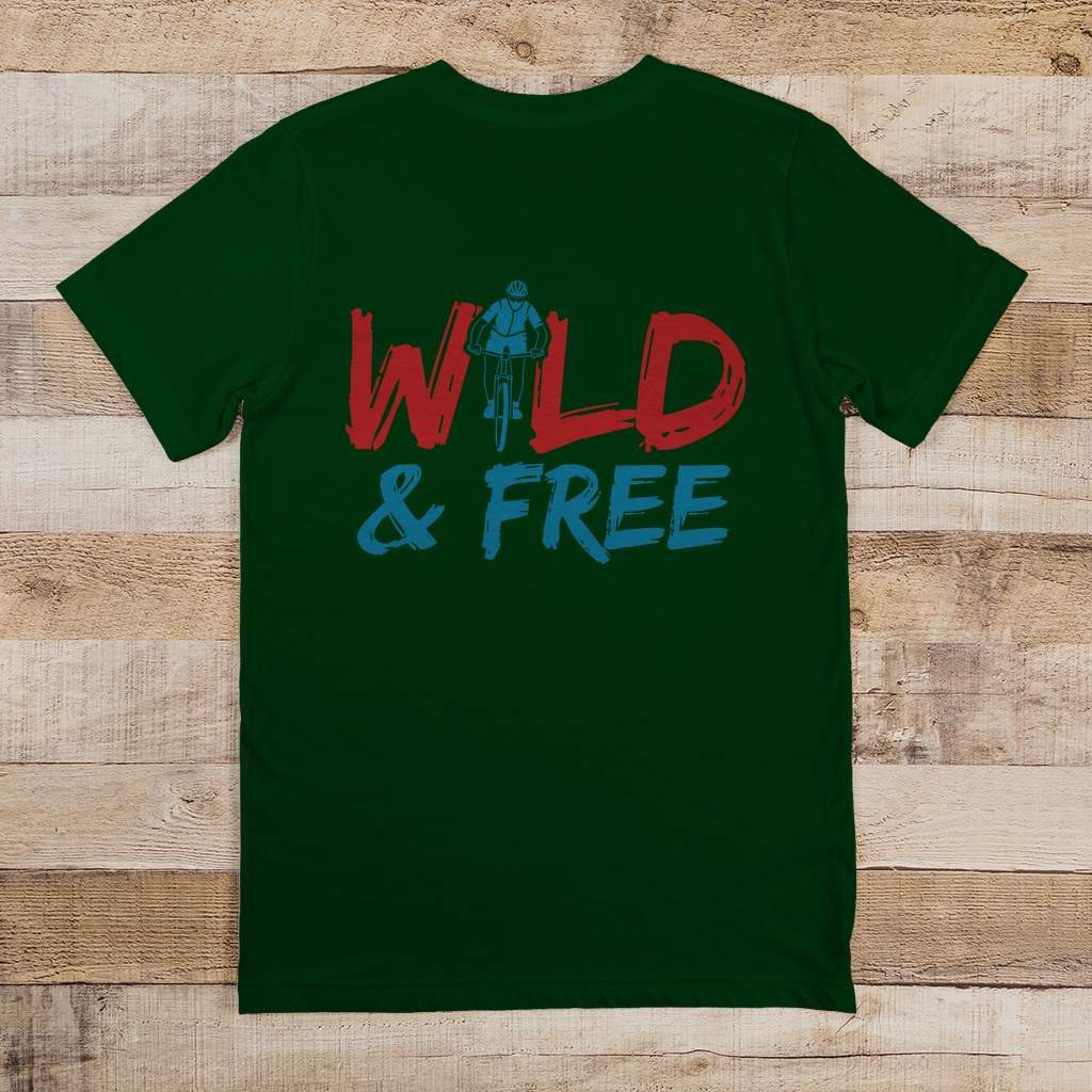 Wild and Free das Abenteuer für Radfahrer / T-Shirt
