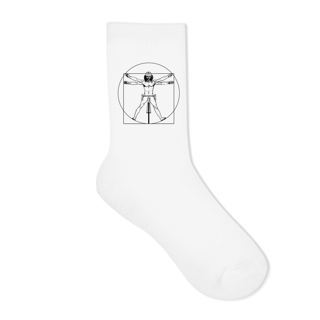 Socken Leonardo Da Vinci - Vitruvian Fahrradfahrer / Lustiges Motiv