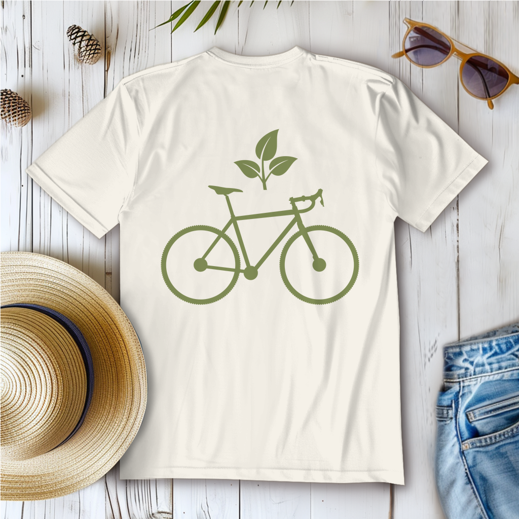 Fahrrad mit Blatt / Natur Frauen T-Shirt