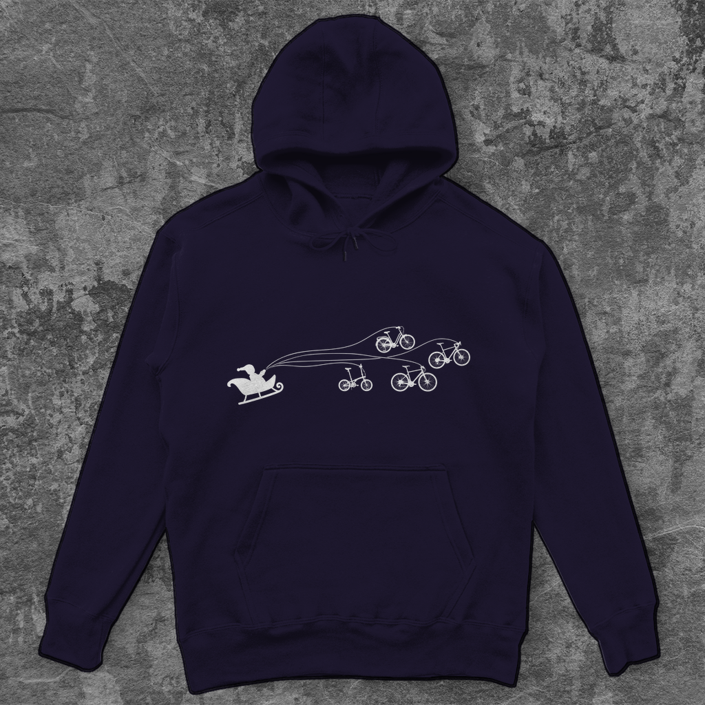 Santa Claus gezogen von Fahrräder unisex Hoodie