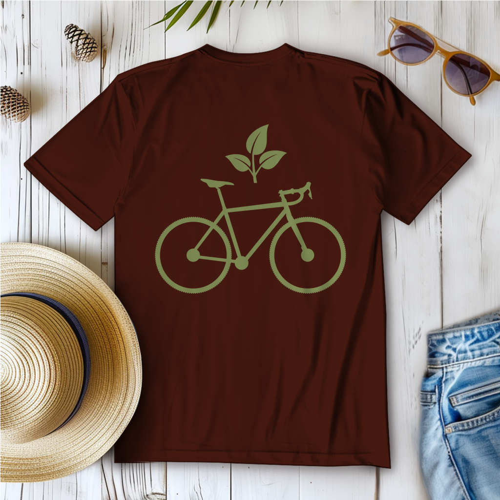 Fahrrad mit Blatt / Natur Frauen T-Shirt