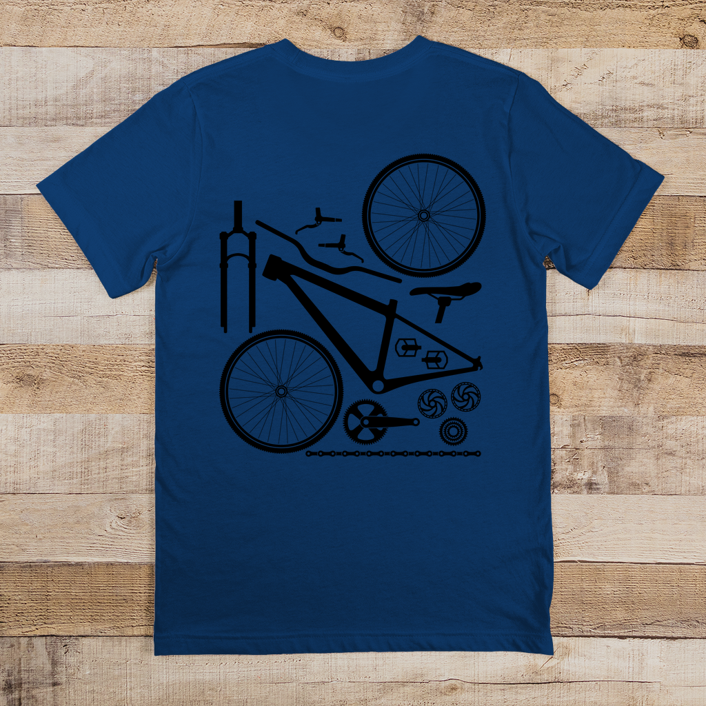 Fahrrad in Einzelteile zerlegt / T-Shirt