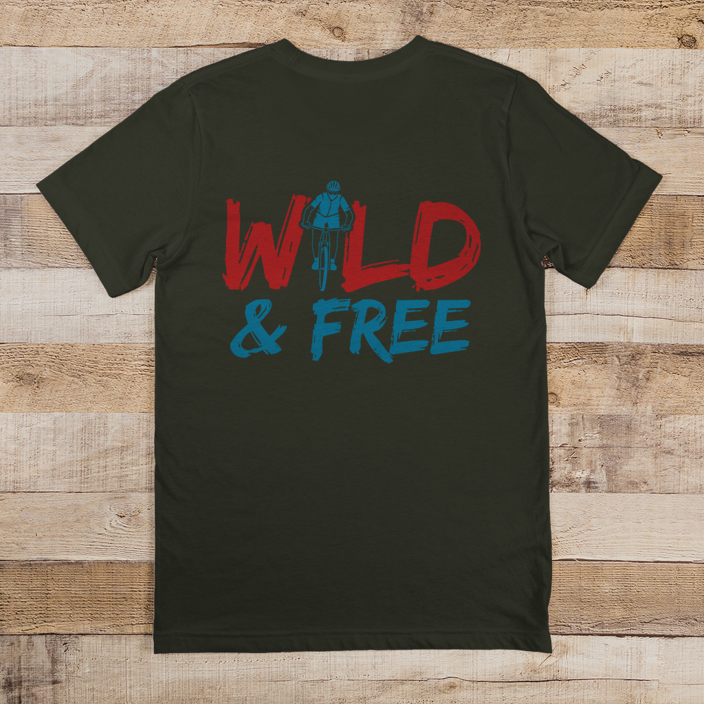 Wild and Free das Abenteuer für Radfahrer / T-Shirt