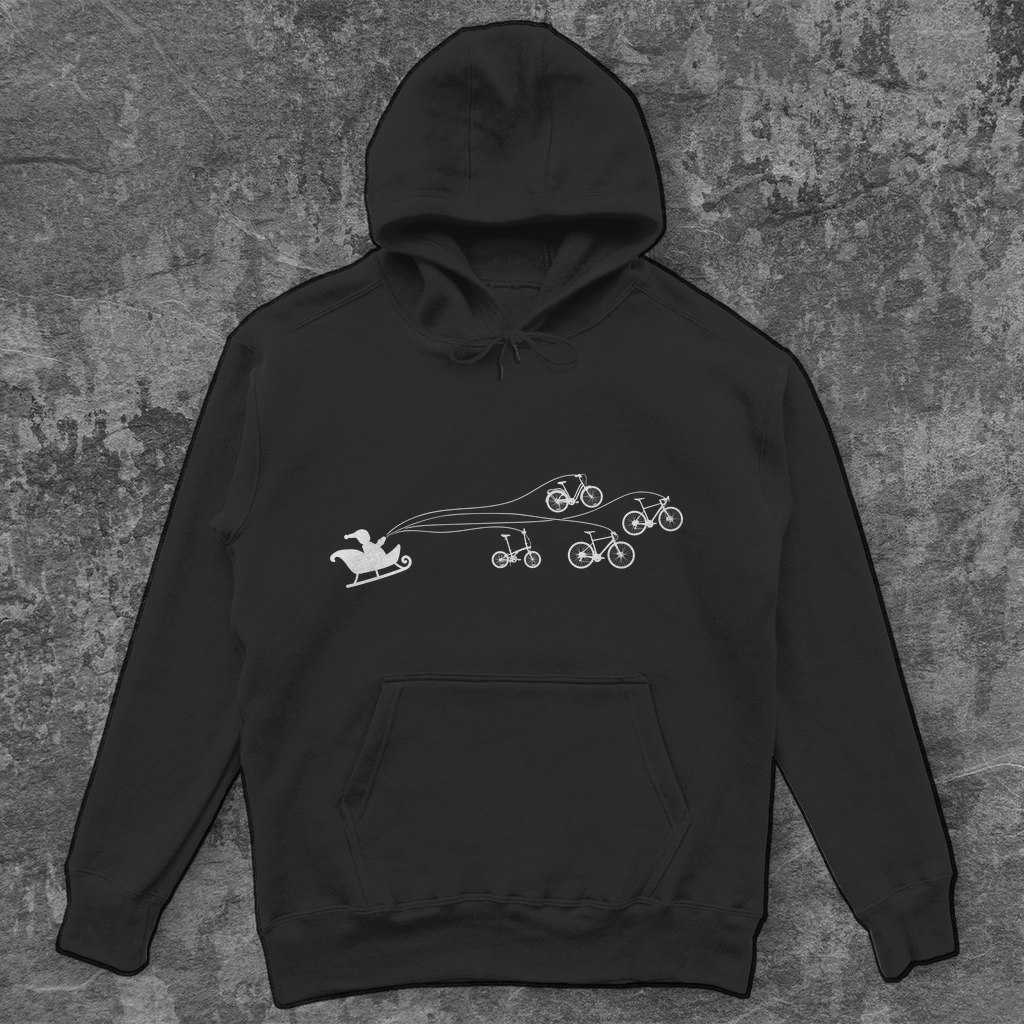 Santa Claus gezogen von Fahrräder unisex Hoodie